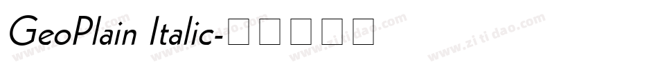 GeoPlain Italic字体转换